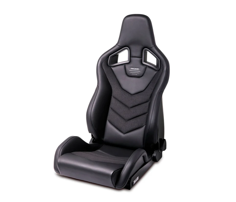 RECARO SPORTSTER GT PASSENGER SEAT - BLACK LEATHER WITH CARBON WEAVE